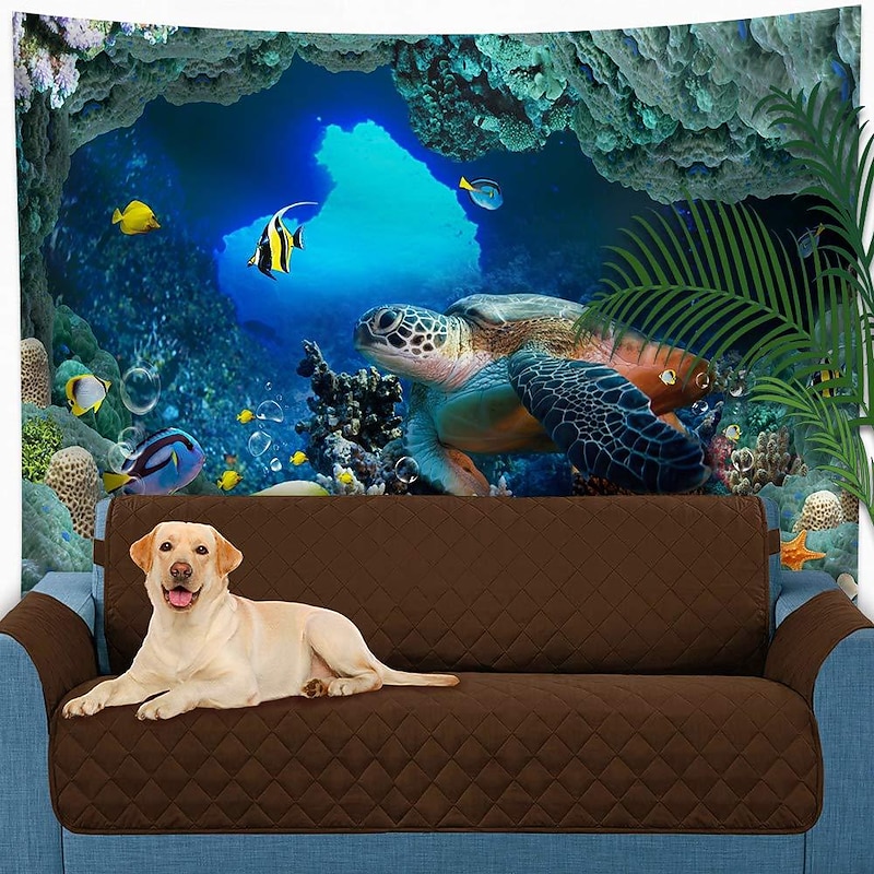 Sea Turtle Hanging Tapestry Wall Art Large Tapestry Mural Decor Photograph Backdrop Blanket Curtain Home Bedroom Living Room Decoration3