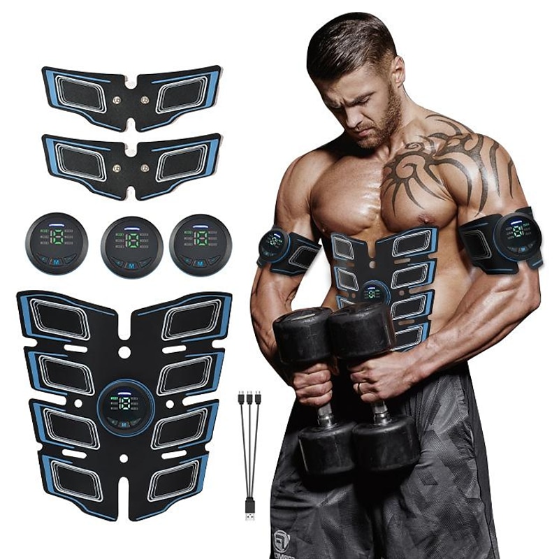 ABS StimulatorAb MachineAbdominal Toning Belt Workout Portable Ab Stimulator Home Office Fitness Workout Equipment for Abdomen
