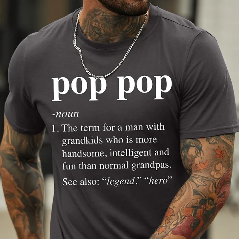Men's Funny Pop Pop Definition T-Shirt - Legendary Grandpa, Hero Graphic Tee4