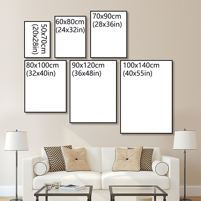 Oil Painting Hand Painted Vertical Abstract Animals Contemporary Modern Rolled Canvas (No Frame)2