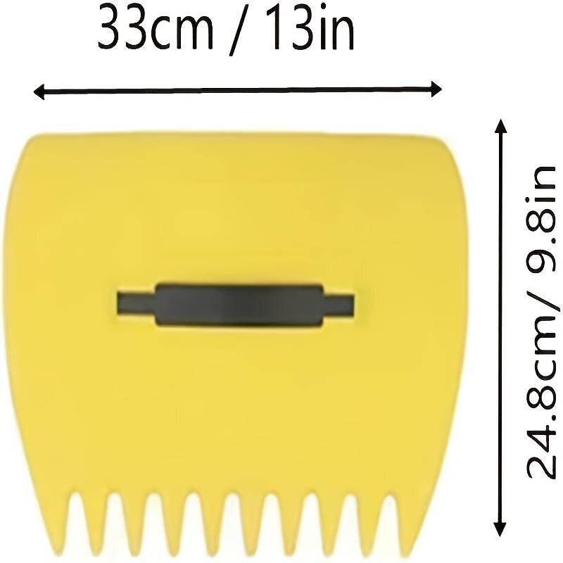 2pcs Yellow Large Garden And Yard Leaf Scoops, Plastic Scoop Grass, Hand Leaf Rakes, Leaf Collector For Garden Rubbish Great Tool3