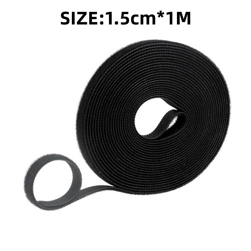 Reusable Fastening Tape Cable Ties Double Side Hook Roll Hook and Loop Straps Wires Cords Organizer4