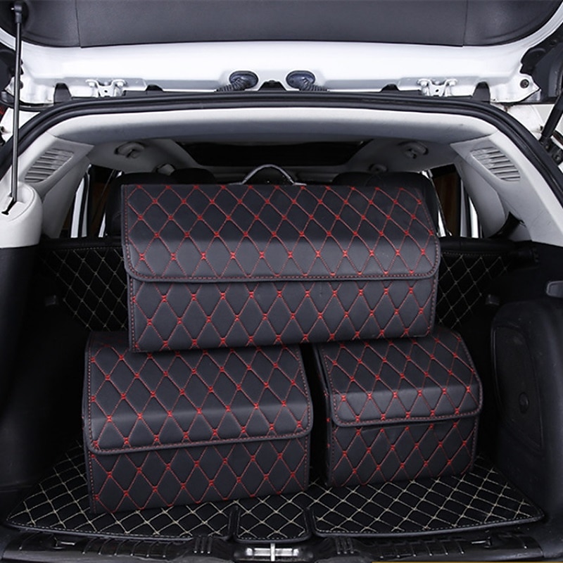 Car Trunk Organizer Box Large Capacity Auto Multiuse Tools Storage Bag Stowing Tidying Leather Folding For Emergency Storage Box2