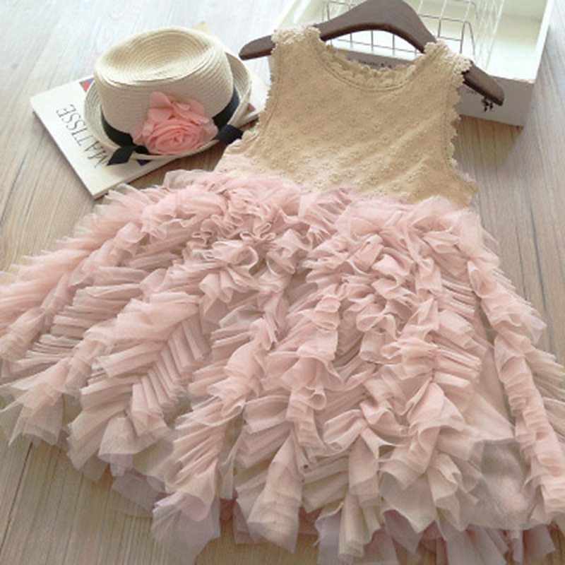 Kids Little Girls' Dress Floral Solid Colored Daily Lace up Sleeveless Cute Elegant Dresses Spring Summer 2-8 Years2