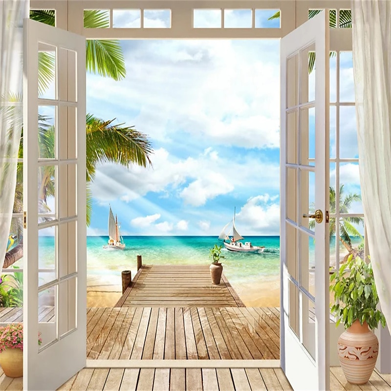 Cool Wallpapers Wall Mural Nature Wallpaper Beach Wall Sticker Covering Print Adhesive Required 3D Effect Canvas Home Décor3