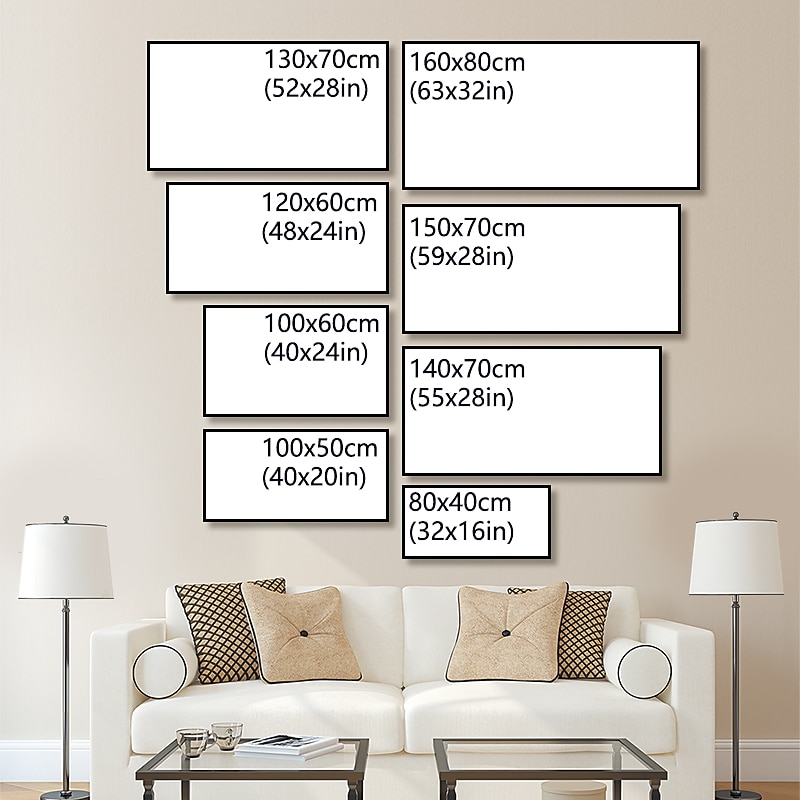 Handmade Oil Painting Canvas Wall Art Decoration Landscape Lake Sky Abstract for Home Decor Rolled Frameless Unstretched Painting2