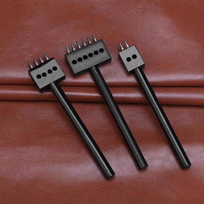Convinent Circular Cut 2/4/6 Hole DIY Drilling Leather Leather Craft Punching Tool 5mm Spacing Prong Punch Tool2