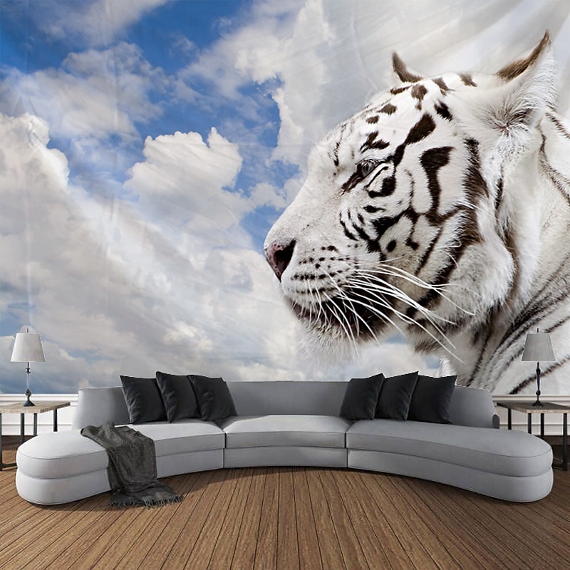 Forest Wildlife Tiger Hanging Tapestry Wall Art Large Tapestry Mural Decor Photograph Backdrop Blanket Curtain Home Bedroom Living Room Decoration4