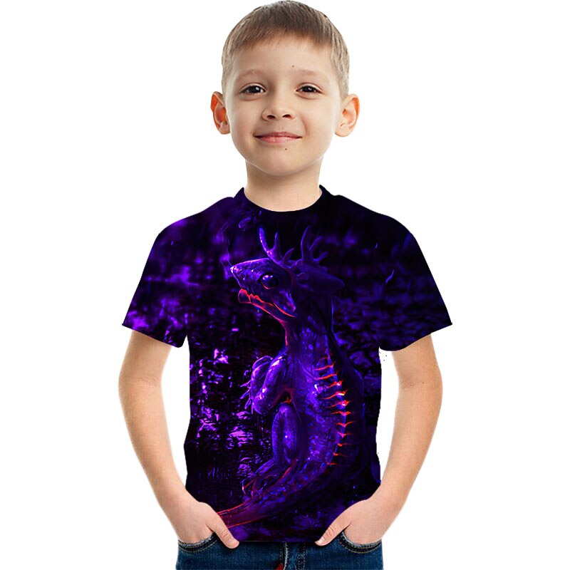 Fashion Letter Pattern Printed Short Sleeve T-Shirt Fashion 3D Printed Colorful Shirts For Boys And Girls2