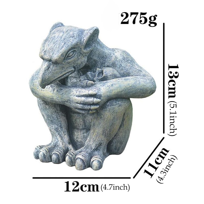 Gargoyle Gothic Decor Statue, Gargoyle Garden Guardian Sculpture, Medieval Gargoyle Mantel Office Bedroom Garden Decoration4