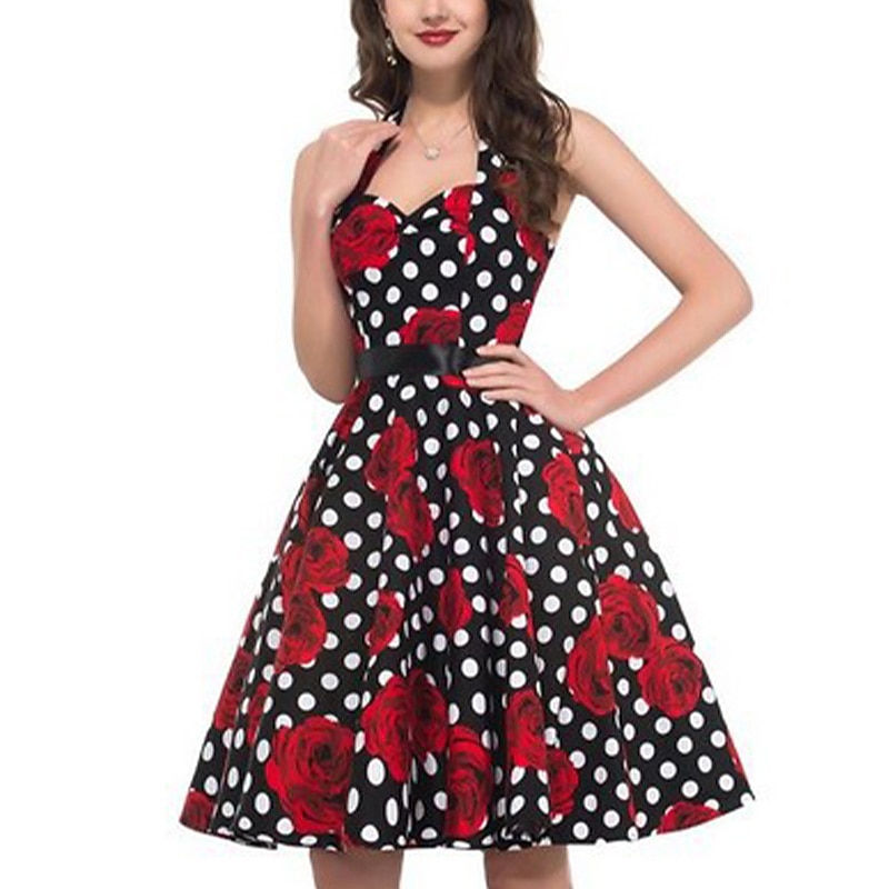 Retro Vintage 1950s Floral Flapper Dress Swing Dress Flower / Floral Fancy Dress Women's Masquerade Casual Daily Bachelorette Party Adults' Dress Homecoming Dresses4