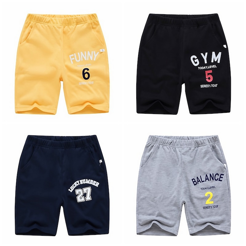 Kids Boys Shorts Solid Color Soft Shorts School Cotton Adorable Daily 7-13 Years