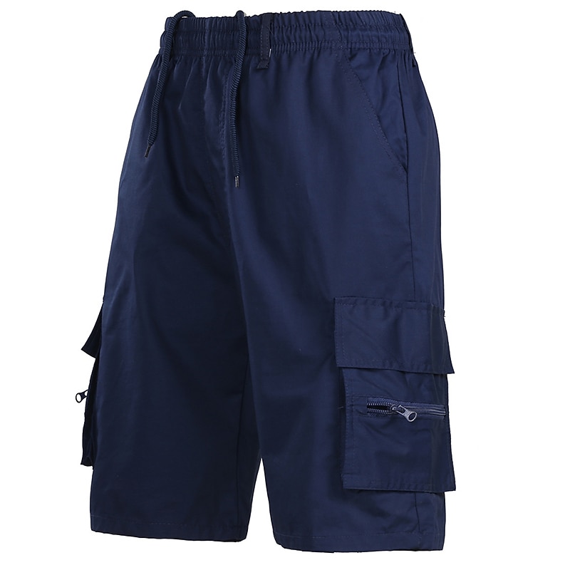 Men's Cargo Shorts Shorts Bermuda shorts Flap Pocket Plain Comfort Breathable Outdoor Daily Going out Fashion Streetwear Black Green4