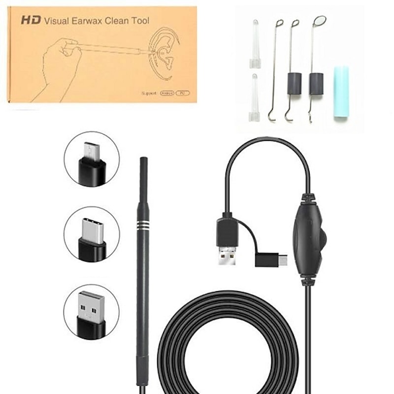 3 in 1 Endoscope Camera Otoscope Ear Cleaning Kit for Toothpicks Earwax Removal Tool Ear Scope Ear Wax Removal Tool 8