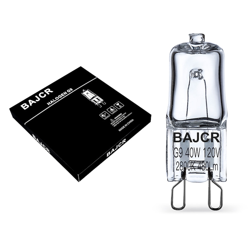 BAJCR Lighting Halogen Light Bulb G9 T4 40W JCD Bi-Pin (10 Pack) for Chandeliers, Pendants, Cabinet Lights, Landscape Lights, Desk and Floor Lamps, Wall Sconces, 230V Dimmable, 2800K Warm White4