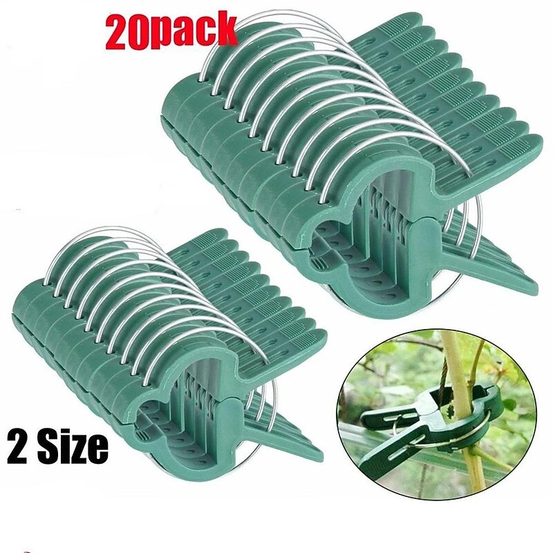 20pcs Plant Support Clips Flower and Vine Garden Tomato Plant Support Clips for Supporting Stems Vines Grow Upright Climbing2
