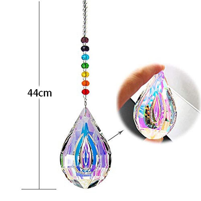 1PC Crystal Suncatcher Colorful Crystal Pendant Chandelier Rainbow Create Hanging Ornament Wall Hanging Tree Window Prism Ornament for Room Home Office Garden Decor2