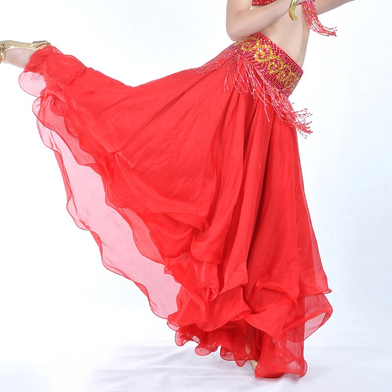 Belly Dance Skirt Draping Tier Women's Training Natural Chiffon3