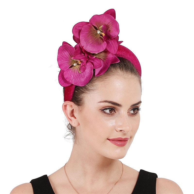 Fascinators Polyester Fall Wedding Kentucky Derby Cocktail Royal Astcot Lady British With Floral Headpiece Headwear