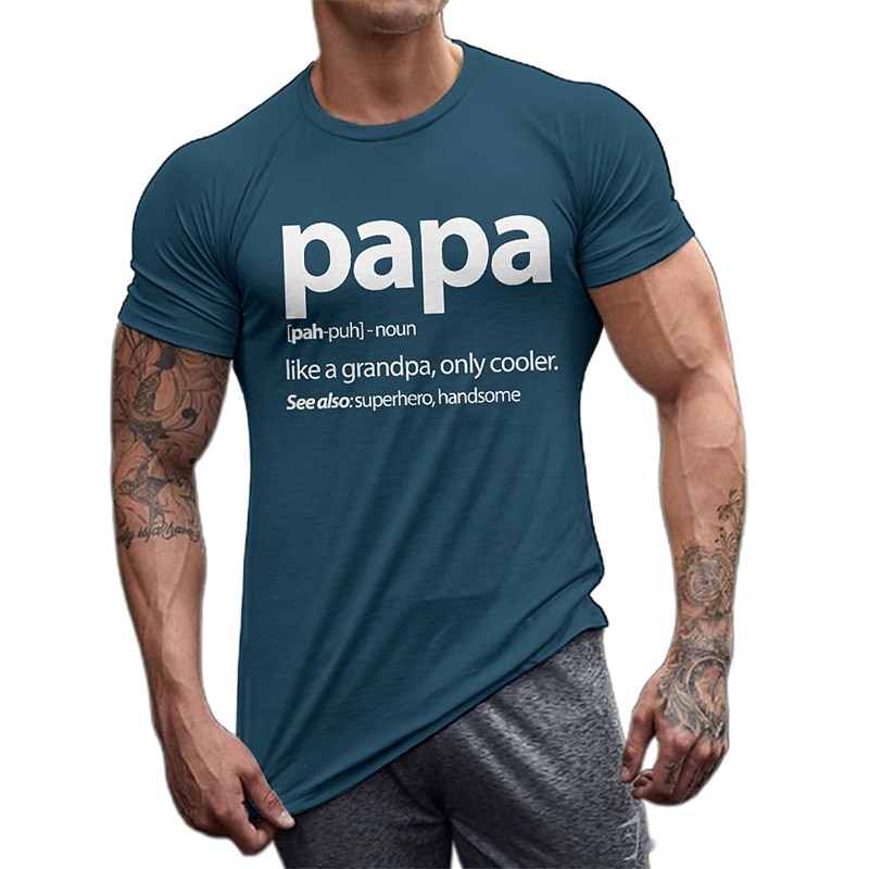 Men's Funny Papa Definition Graphic T-Shirt | Like A Grandpa, Only Cooler, Superhero & Handsome3