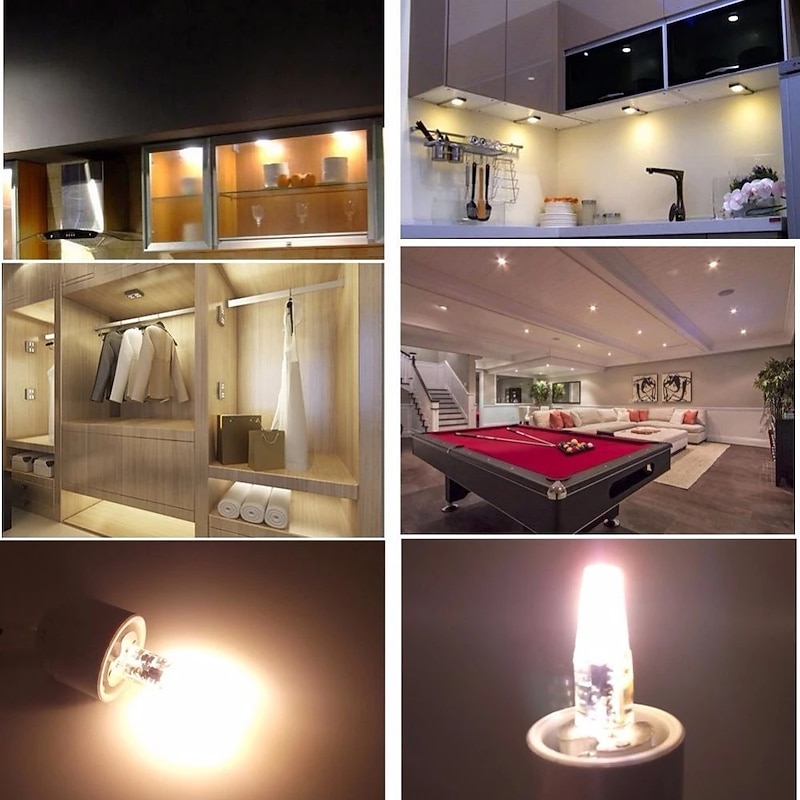 10pcs No Flicker Mini G4 LED COB Lamp 3W Bulb AC/DC 12V Candle Lights Replace 30W Halogen for Chandelier Spotlight3