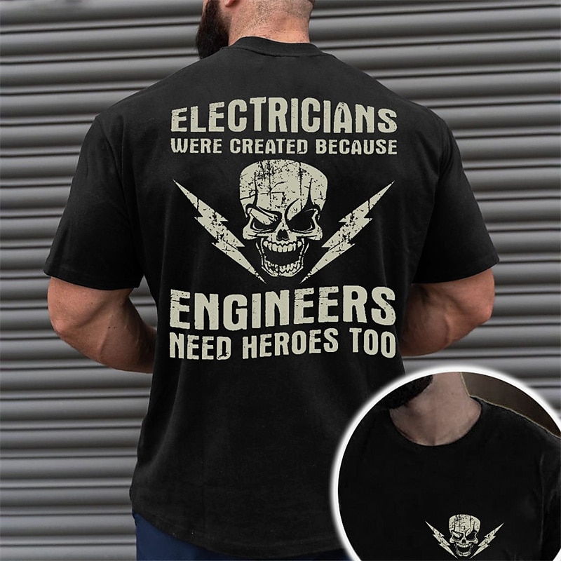 Men's Skull Graphic Prints Funny T Shirt Graphic Tee 100% Cotton Short Sleeve Graphic Shirt Black Navy Blue Army Green Comfortable Tee Vacation Street Fashion Designer Clothing2