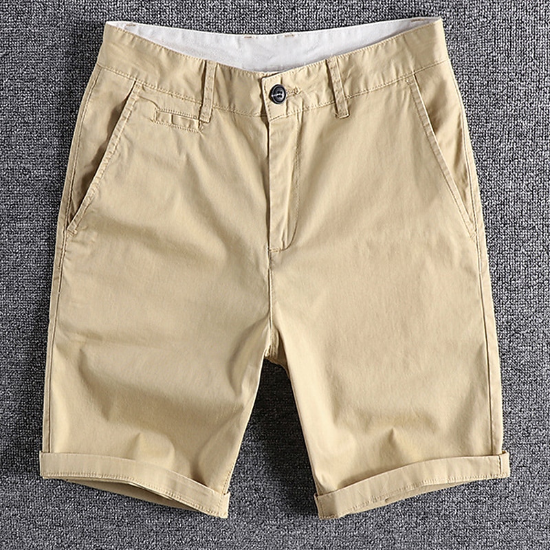 Men's Shorts Chino Shorts Bermuda shorts Pocket Plain Comfort Breathable Outdoor Daily Going out Fashion Streetwear Black Red3