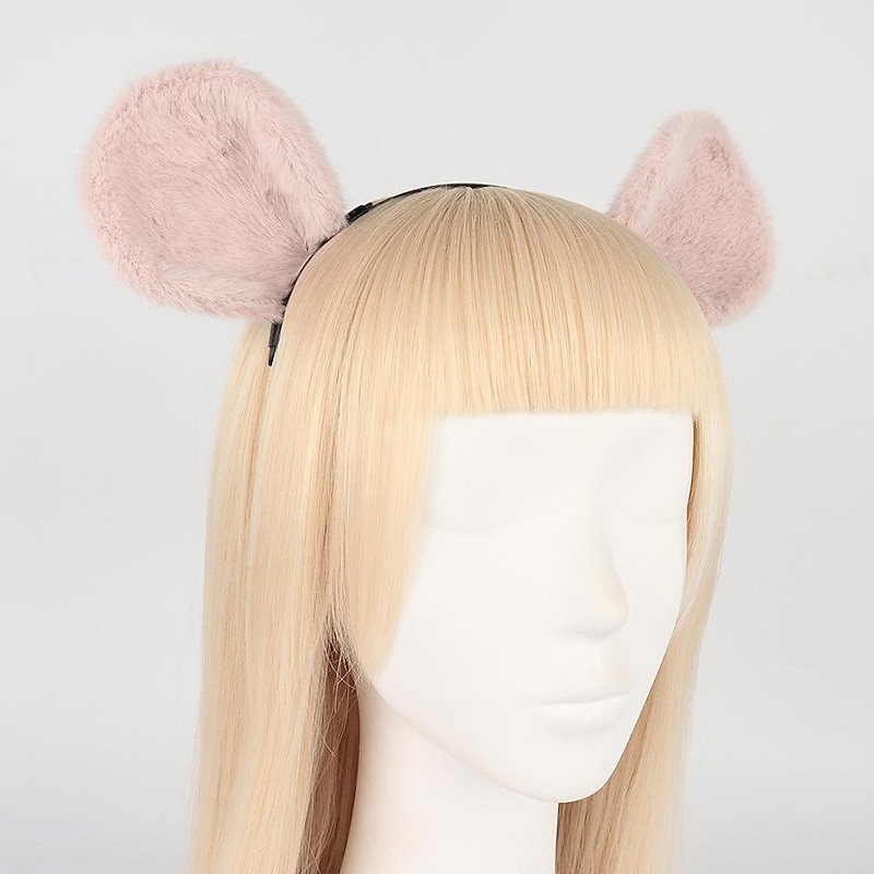 Handmade Simulated mouse Headband and Faux Fur Tail for Halloween Cosplay Party Costume Accessories2