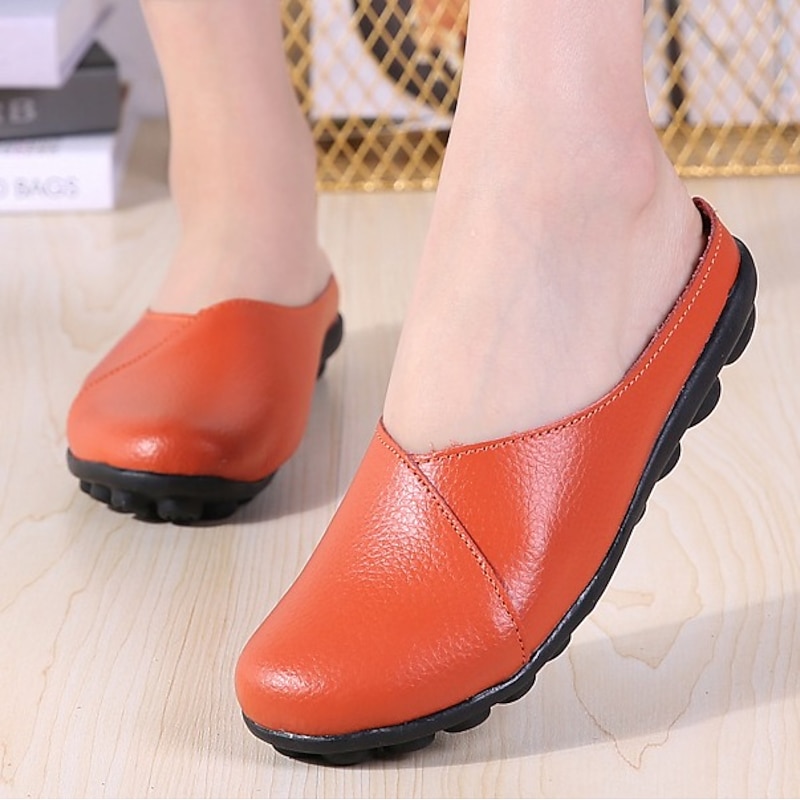 Women's White Slip - On Mules, Comfortable Faux Leather Clogs with Cushioned Insole for Daily Casual Wear4