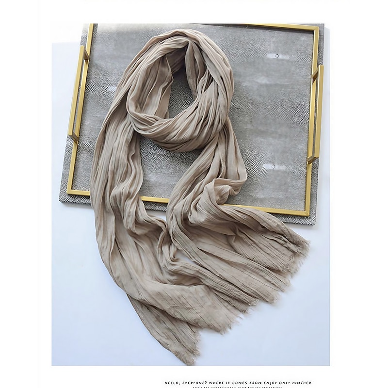 Men's Active Rectangle Scarf - Solid Colored Scarves Classic Winter Scarf Tassel Edge Soft Warm Scarf