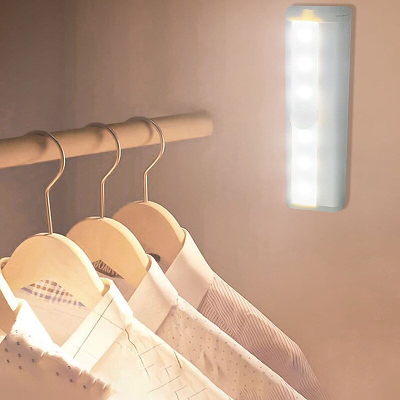 Under Cabinet Lights 6 LEDs Closet Light White/Warm White Motion Sensor Night Lamp For Kitchen Wardrobe3