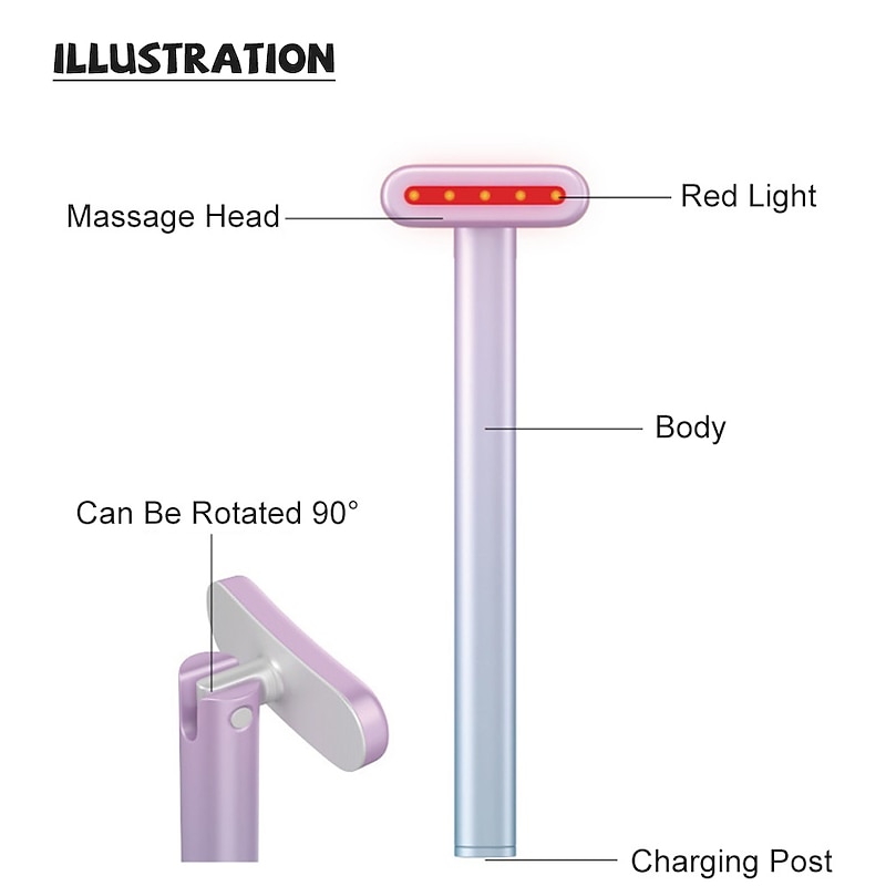 Led Red Light Therapy Face Eye Dark Spots Hyperpigmentation Mini Microcurrent Small Wand Electric Facial Massager Anti-aging Firming Beauty Tool3