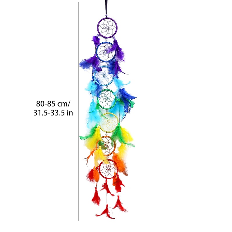 Boho Dream Catcher Handmade Gift Wall Hanging Decor Art Ornament Crafts Circle Feather For Kids Bedroom Wedding Festival 80-85cm2