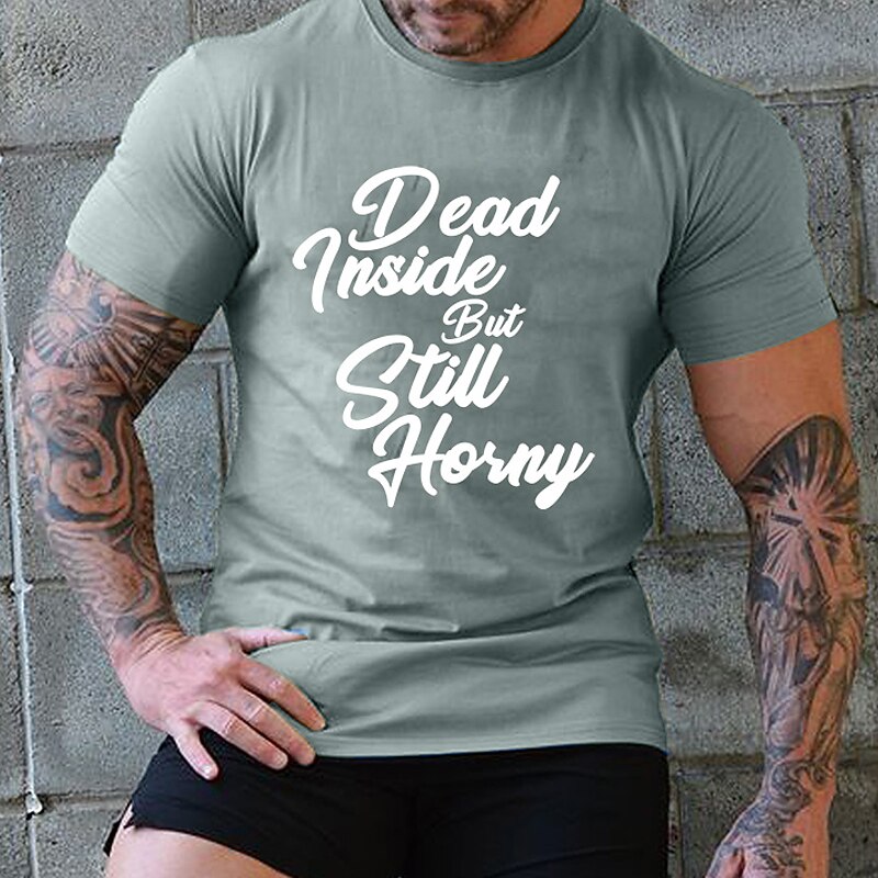 Men's Plus Size T shirt Tee Big and Tall Letter Crewneck Print Short Sleeves Streetwear Stylish Casual Tops Outdoor Going out Tops3