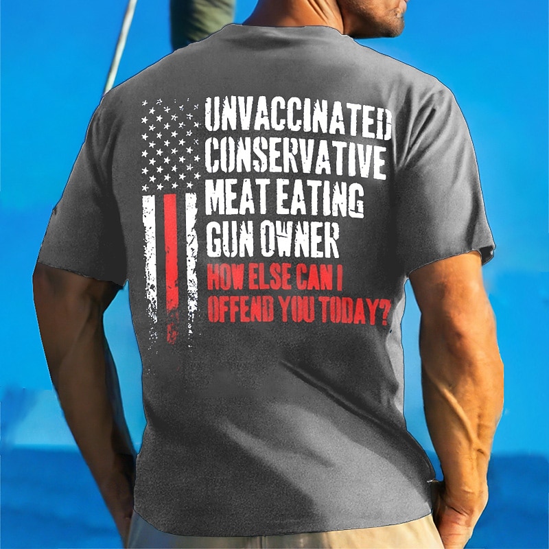 Veterans Day Men's Patriot Patriotic Veteran Graphic Prints Letter Print National Flag T shirt Graphic Tee 100% Cotton Short Sleeves Graphic Shirt Wine Black Red Comfortable Tee Street Vacation4