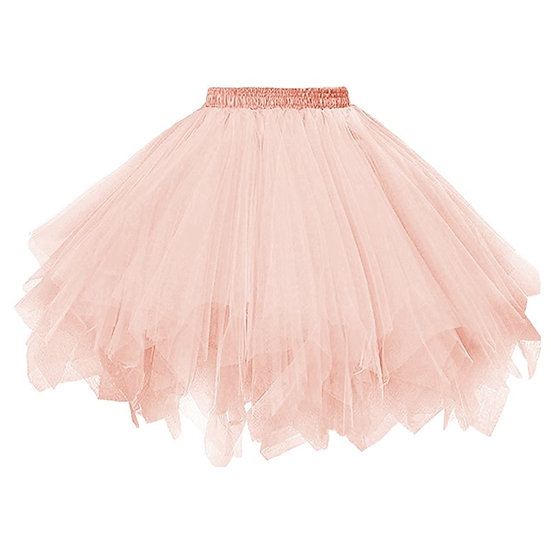 1950s 1980s Rockabilly Short / Mini Petticoat Hoop Skirt Tutu Under Skirt Ballet Dancer Fancy Dress Women's Carnival Costume Kings Day Halloween Carnival Performance Party Pride Parade Adults' Skirt3