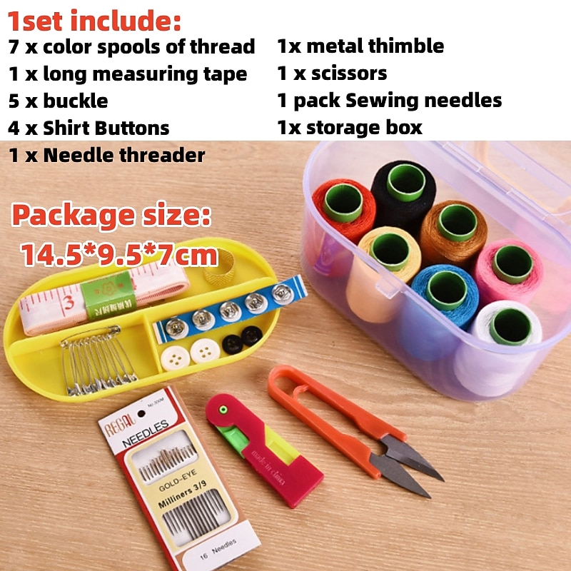 1Set Large Sewing Box Set Household Portable 10 Piece Set Mini Tool Sewing Thread Multi-function Sewing Kit3