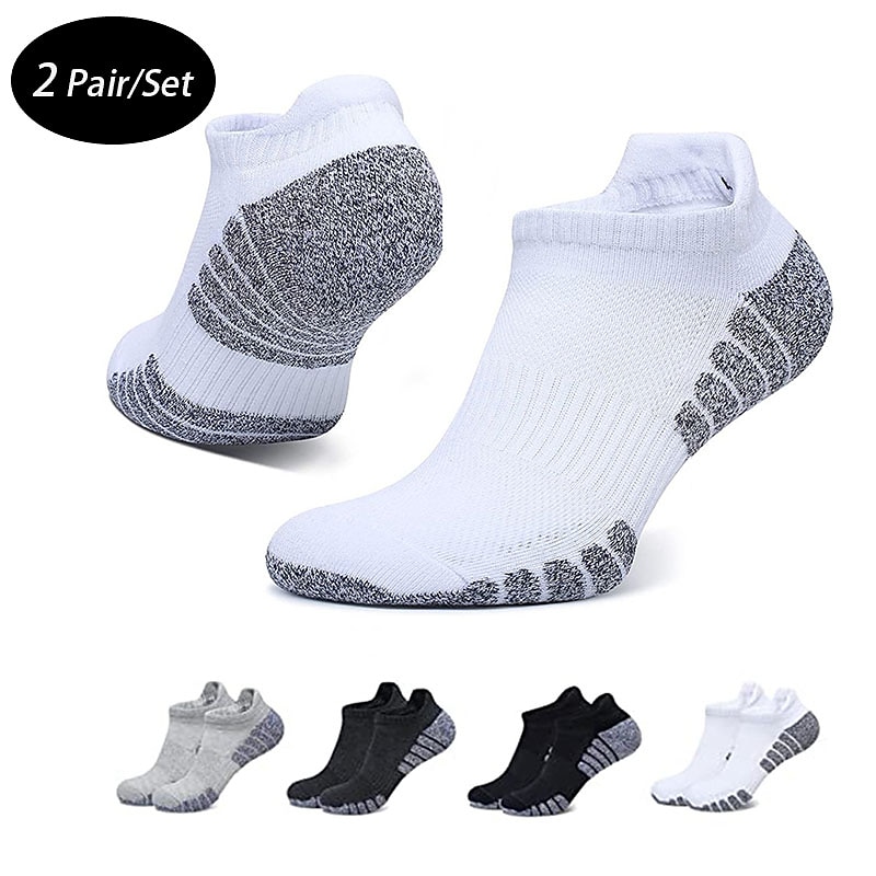 Men's 2 Pairs Socks Ankle Socks Sport Socks / Athletic Socks Low Cut Socks Black White Color Color Block Outdoor Daily Wear Vacation Medium Spring & Summer Fashion Sport