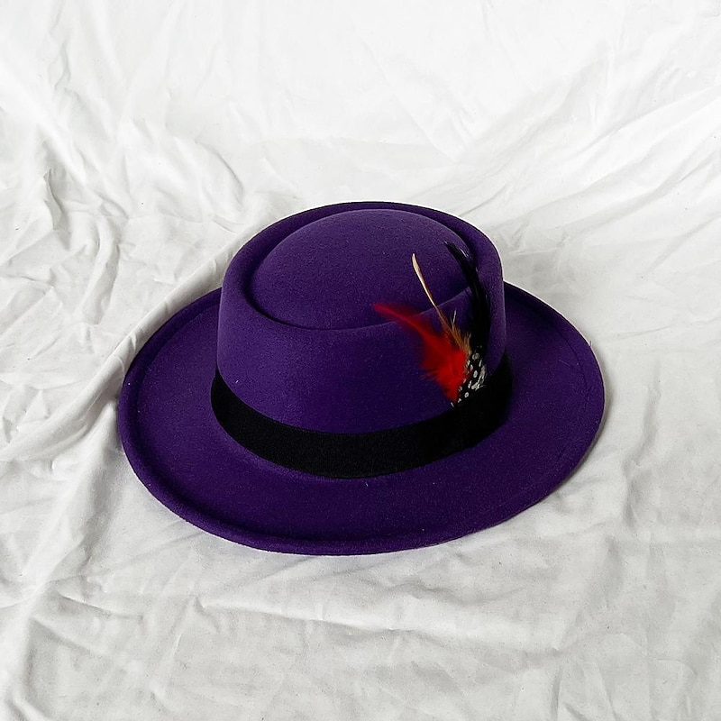 Hats Wool Acrylic Fedora Hat Formal Wedding Cocktail Royal Astcot Simple Retro With Feather Pure Color Headpiece Headwear
