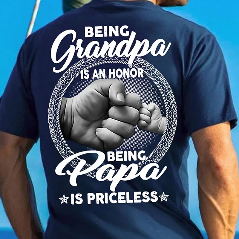 Mens Graphic T-Shirt Being Grandpa Is An Honor Being Papa Is Priceless Family Grandfather Gift Tee2