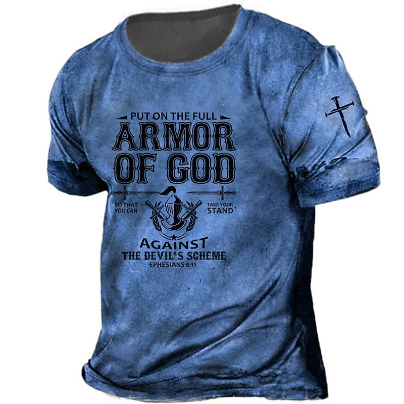 Men's Unisex Templar Cross Letter Graphic Prints T Shirt Distressed T Shirt Short Sleeve T shirt 3D Print Crew Neck Shirt Vintage Sports Designer Outdoor Street Daily Red Blue Brown Summer Clothing2