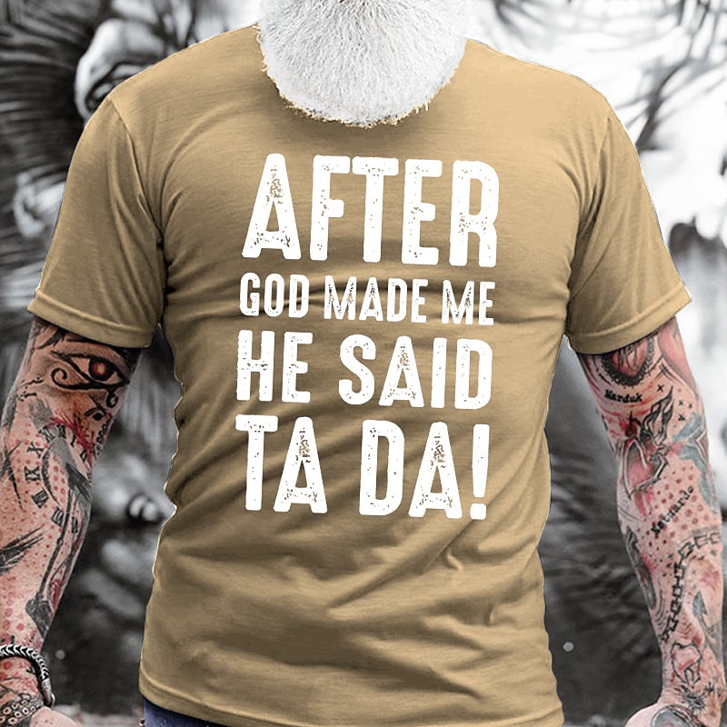 Men's Quotes & Sayings T Shirt Graphic Tee Cotton Short Sleeve Graphic Shirt Apricot Black Blue Comfortable Tee Vacation Daily Wear Fashion Designer Clothing3