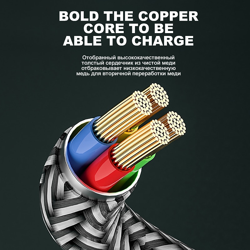 Multi Charging Cable 3 In 1 Charging Cable Multiple USB Cord Nylon Braided Charger For IP/Type-C/Micro-USB Compatible With Most Cell Phones/Tablets/Samsung Galaxy/and More4