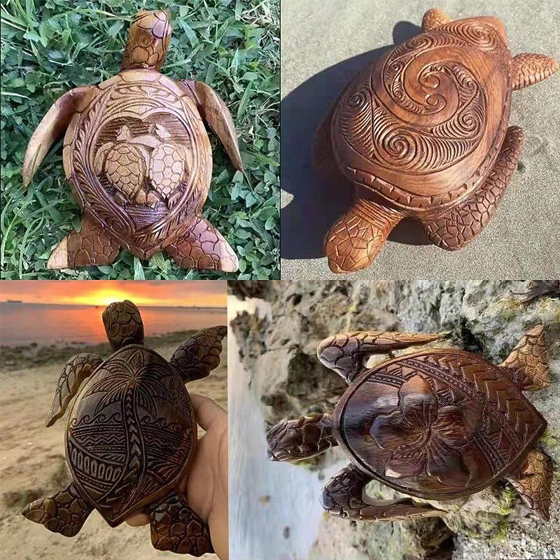 Hawaiian Turtle Carving Ocean Decor, Resin Carved Turtle Beach Bathroom Decor, Seaside Tropical sea Turtle Decor for Bathroom Decor Wall Art, Restroom, Beach