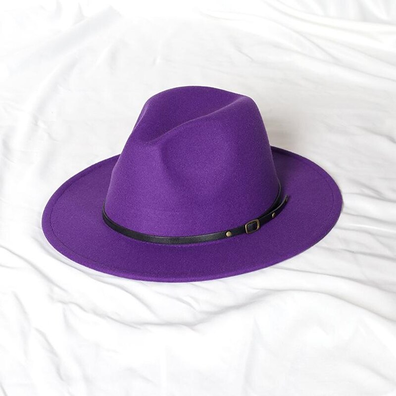 Hats Wool Acrylic Fedora Hat Formal Wedding Simple With Pure Color Headpiece Headwear4