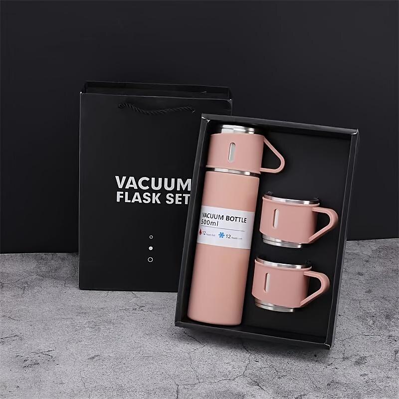 1pc Stainless Steel Thermal Mug Gift Set, Stainless Steel Tea Mug, Double Wall Stainless Steel Water Tumbler For Car2