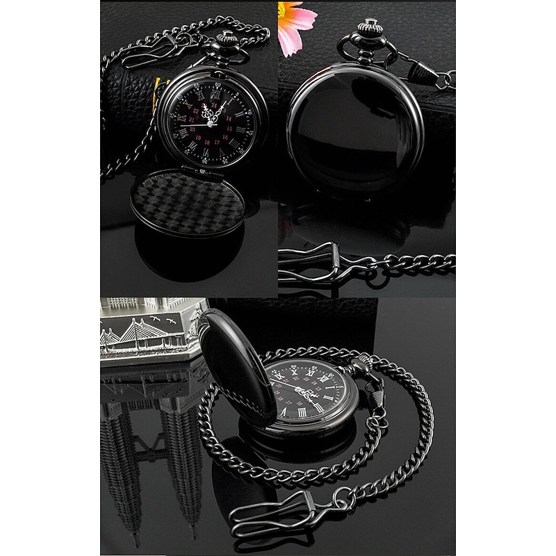 Men Pocket Watch Hollow Engraving Stainless Steel Watch3