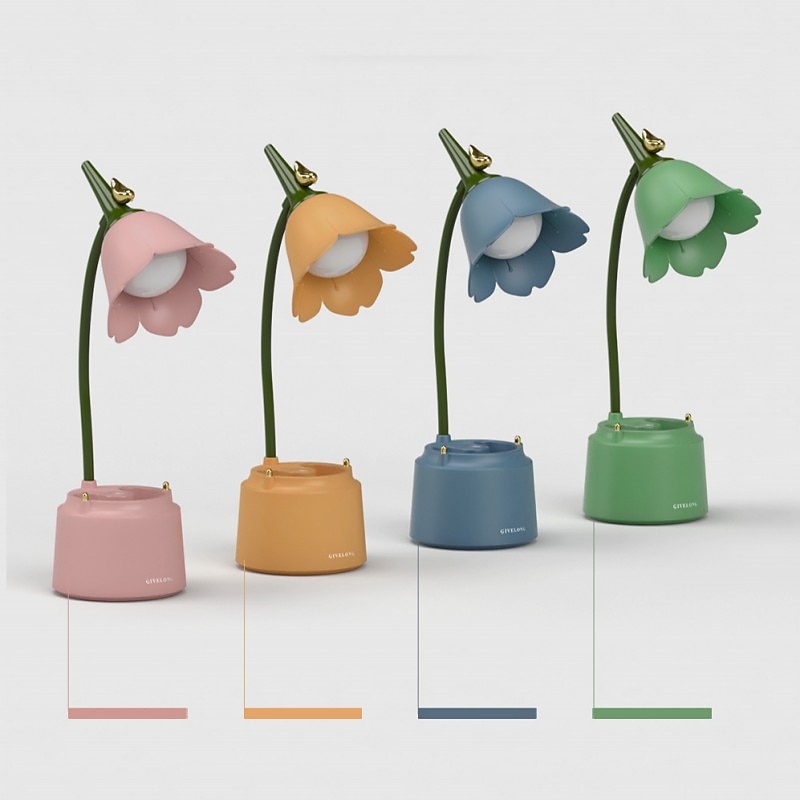 LED Desk Lamp Foldable Touch Dimming with Pen Holder, USB Rechargeable Eye-Care Study Light for Dormitory & Bedroom2