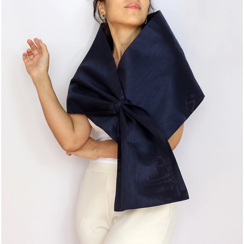 Shawl & Wrap Shawls Women's Wedding Guest Wrap Pure Elegant Sleeveless Taffeta Wedding Wraps With Pure Color For Party All Seasons dress to impress2