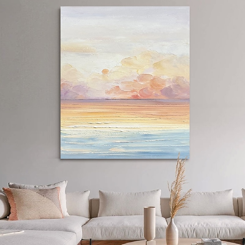 Handmade Hand Painted Oil Painting Wall Modern Abstract Ocean Landscape Painting Art Canvas Painting Home Decoration Decor Rolled Canvas3